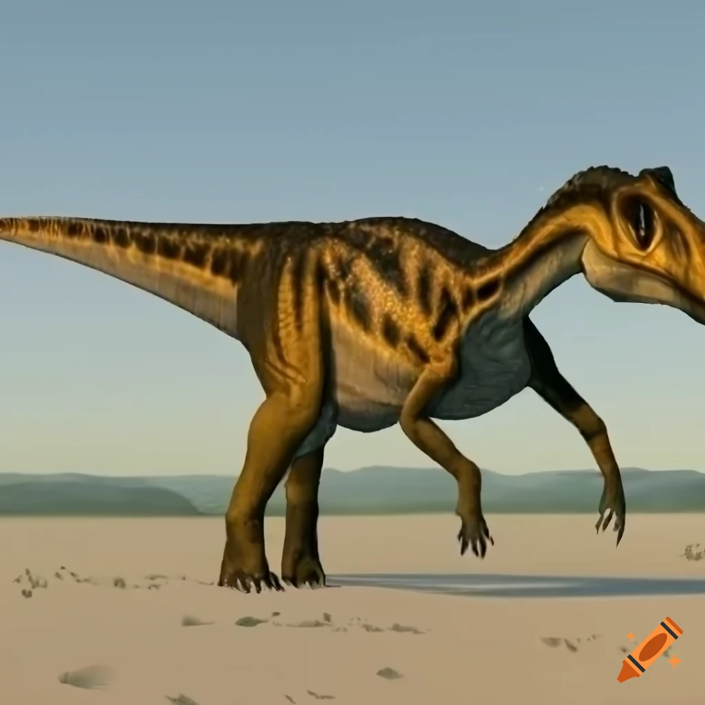 Hadrosaurus Speed Vividly colored Hadrosaurus dinosaur with elephant-like scaly skin in ...