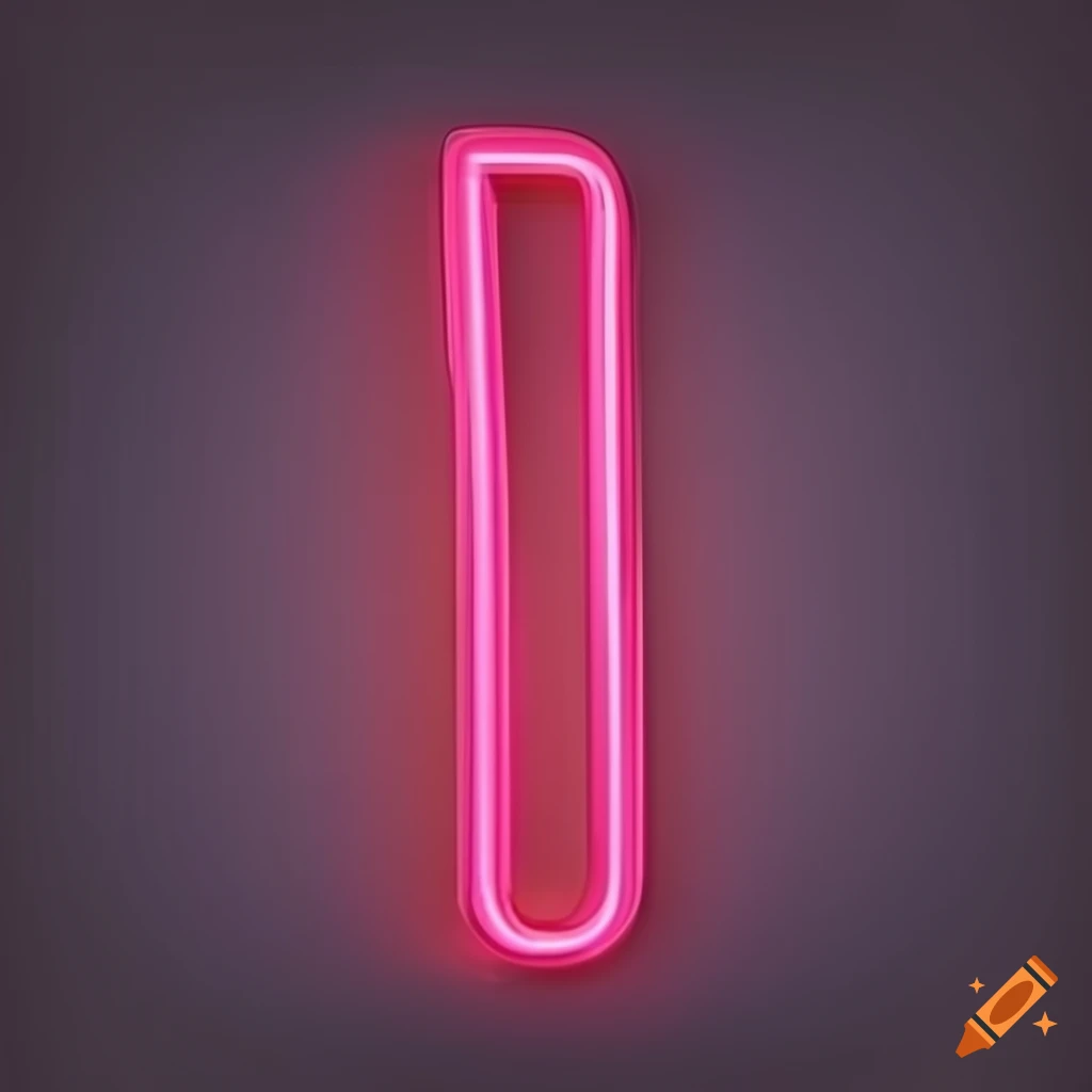 Neon number 1 on a black background on Craiyon