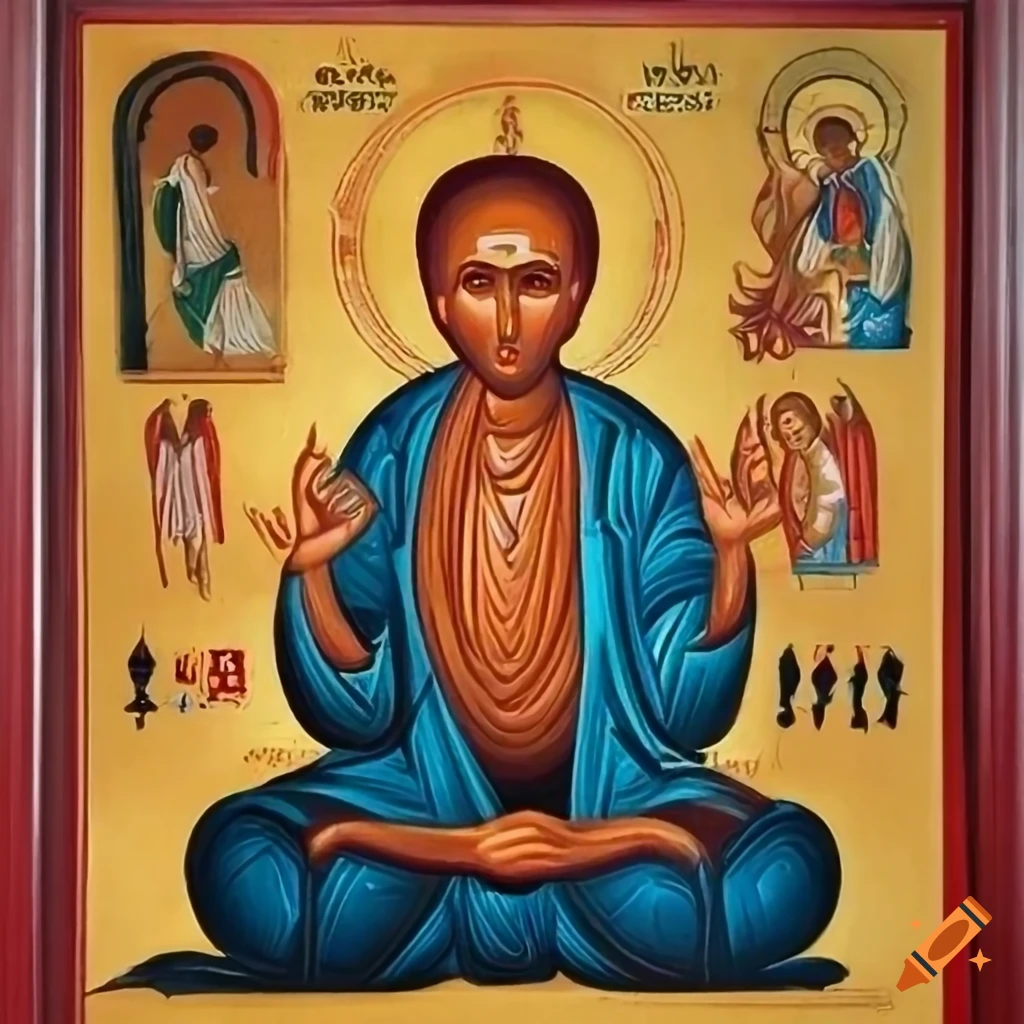 Greek Orthodox icon painting of Siddharta