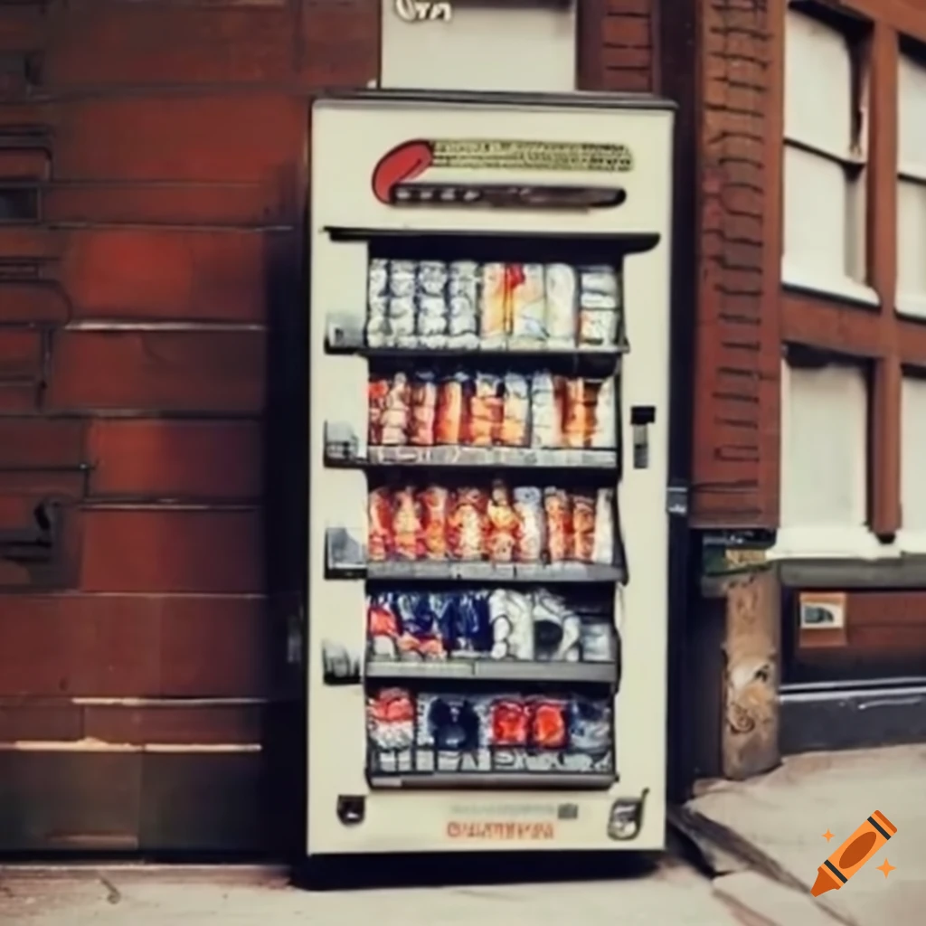 Vintage vending machines in 70s london on Craiyon