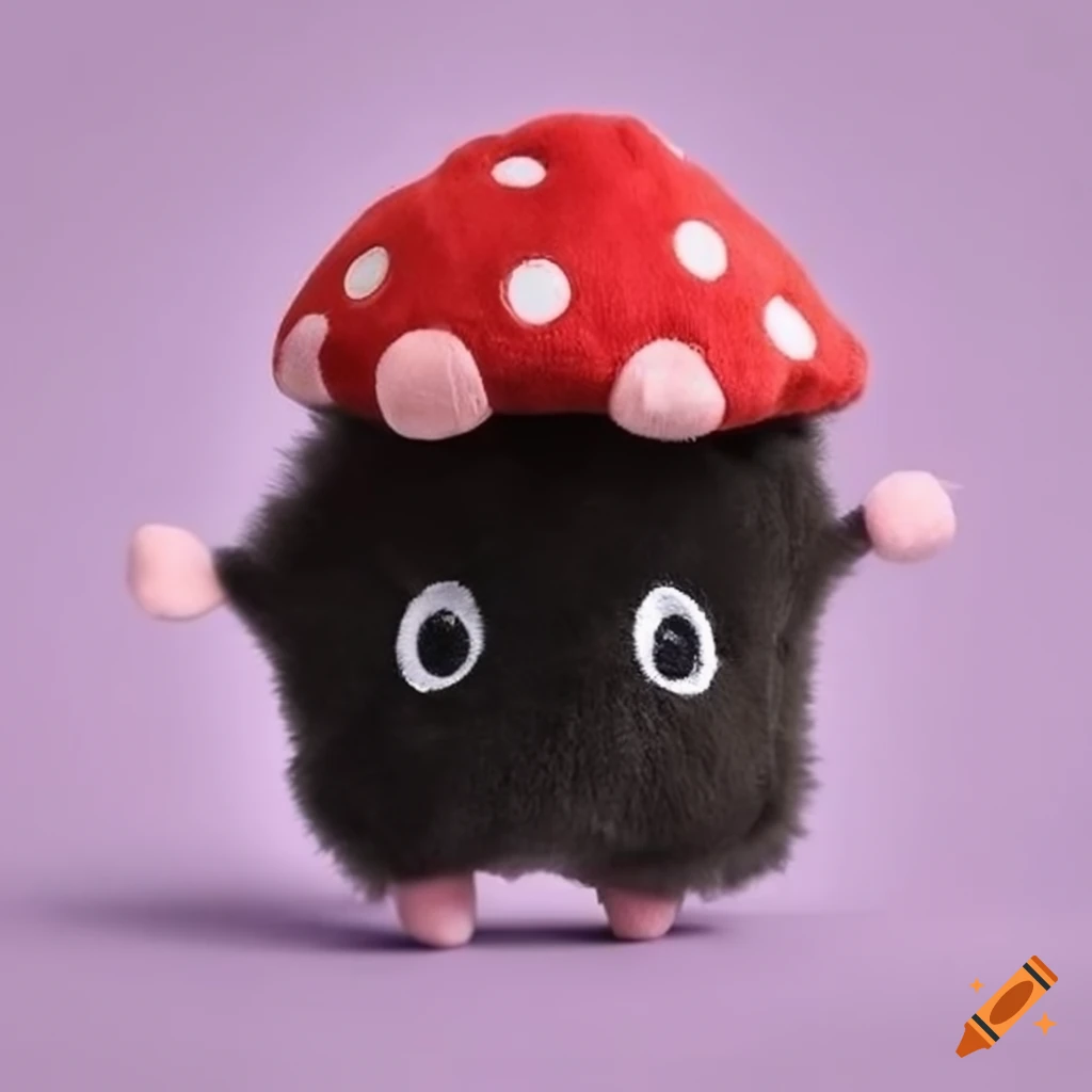 Black cute fungus plush