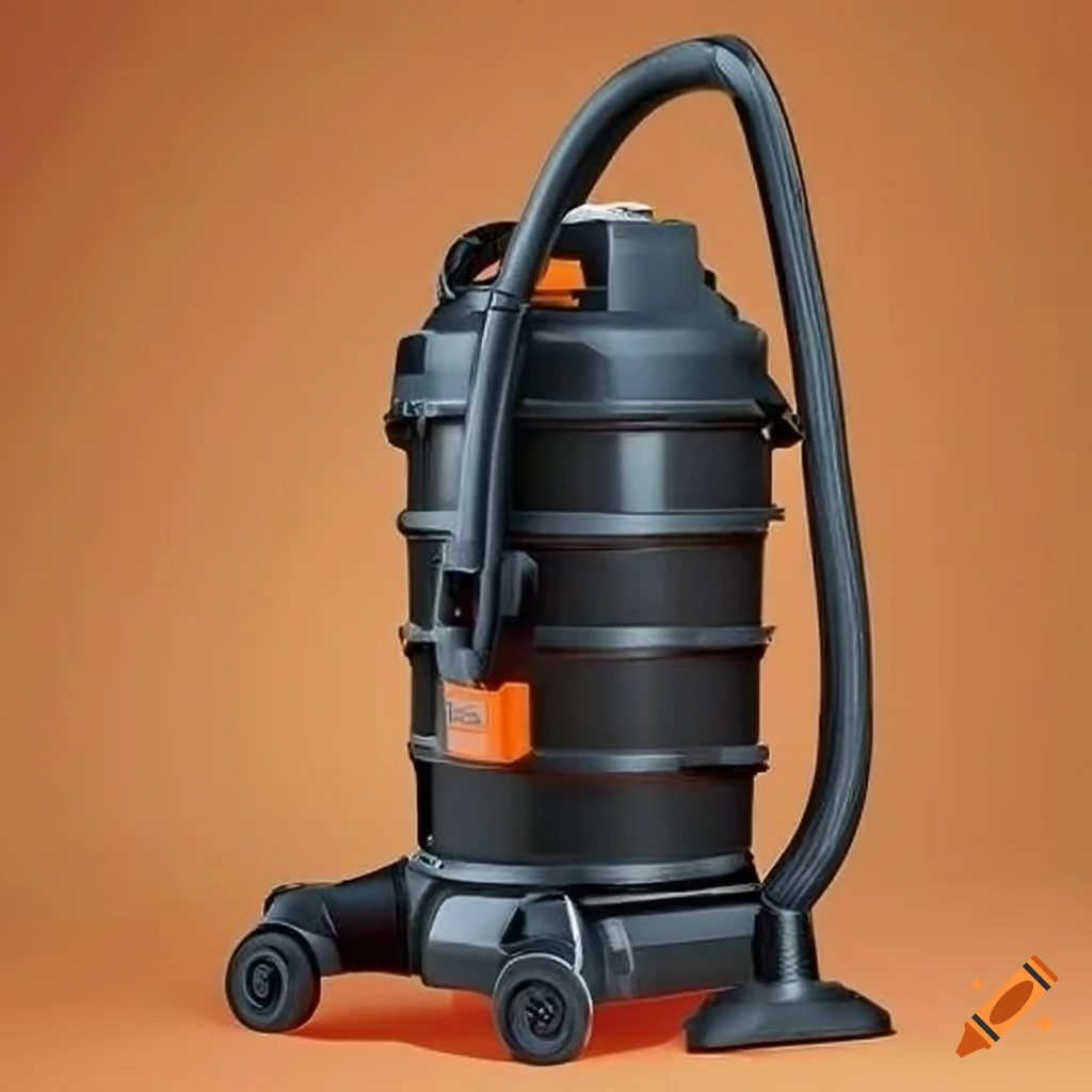 Heavy duty 14 gallon black and orange Klein Tools wet/dry vacuum with rugged design