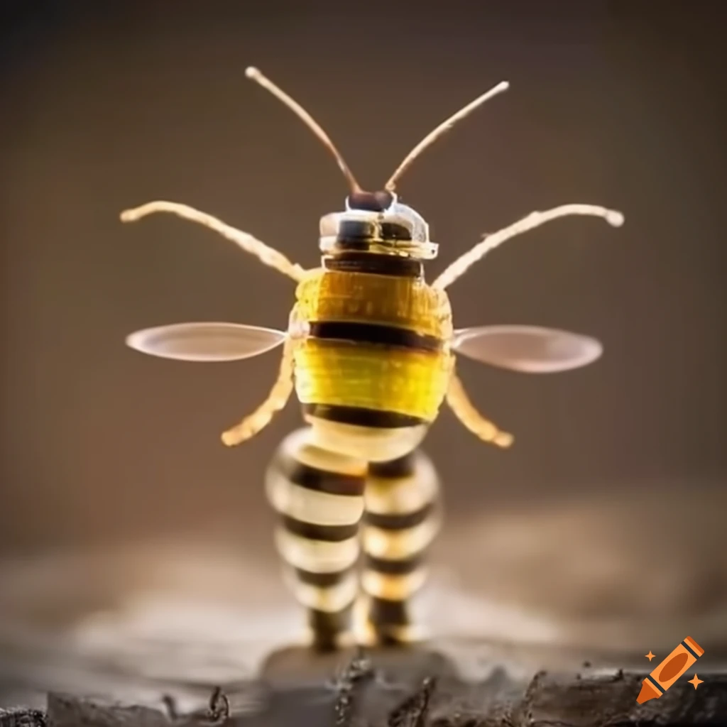 Bee Inside Computer Glass bee with electronics and gear mechanisms inside on Craiyon