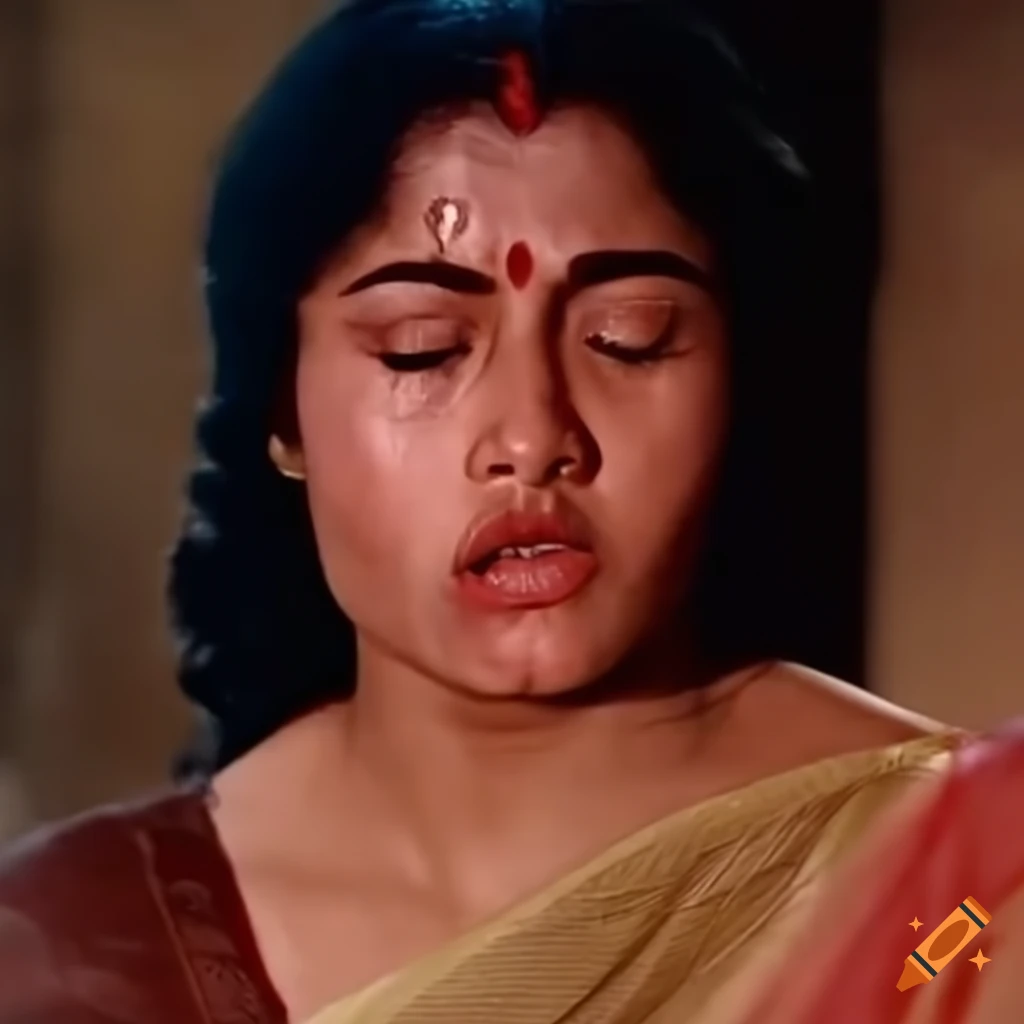 South indian woman martial arts fighter with bruised face in a 70s