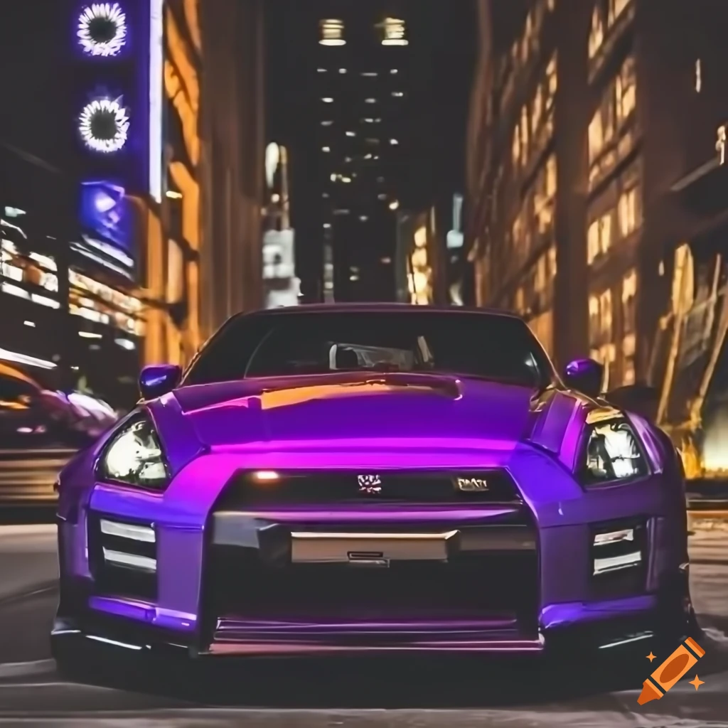 Dark purple Nissan Skyline GTR in New York City