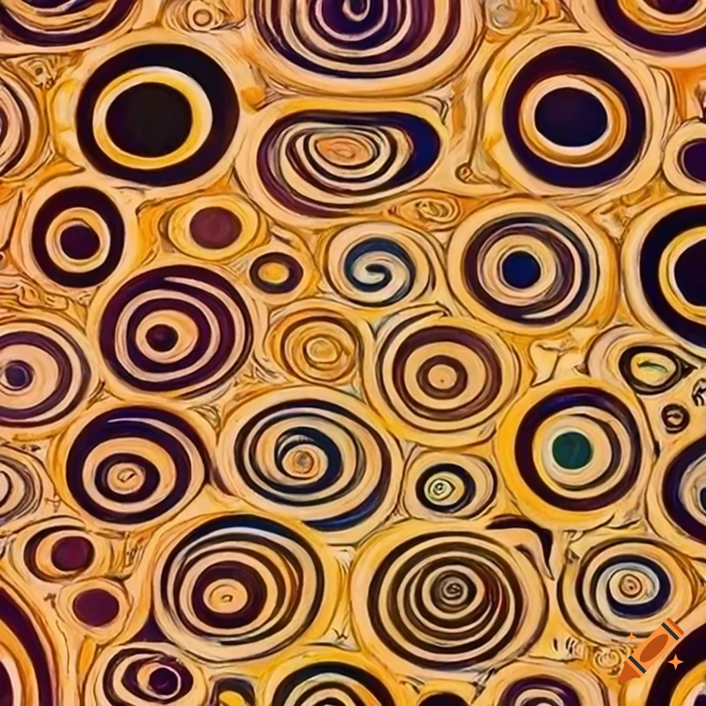 Irregular circle pattern inspired by gustav klimt on Craiyon
