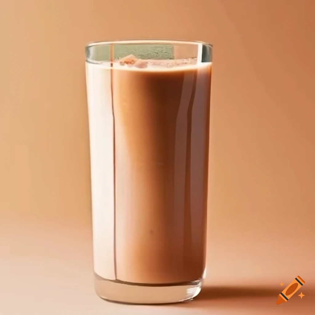 Glass of creamy light brown smoothie shake on Craiyon