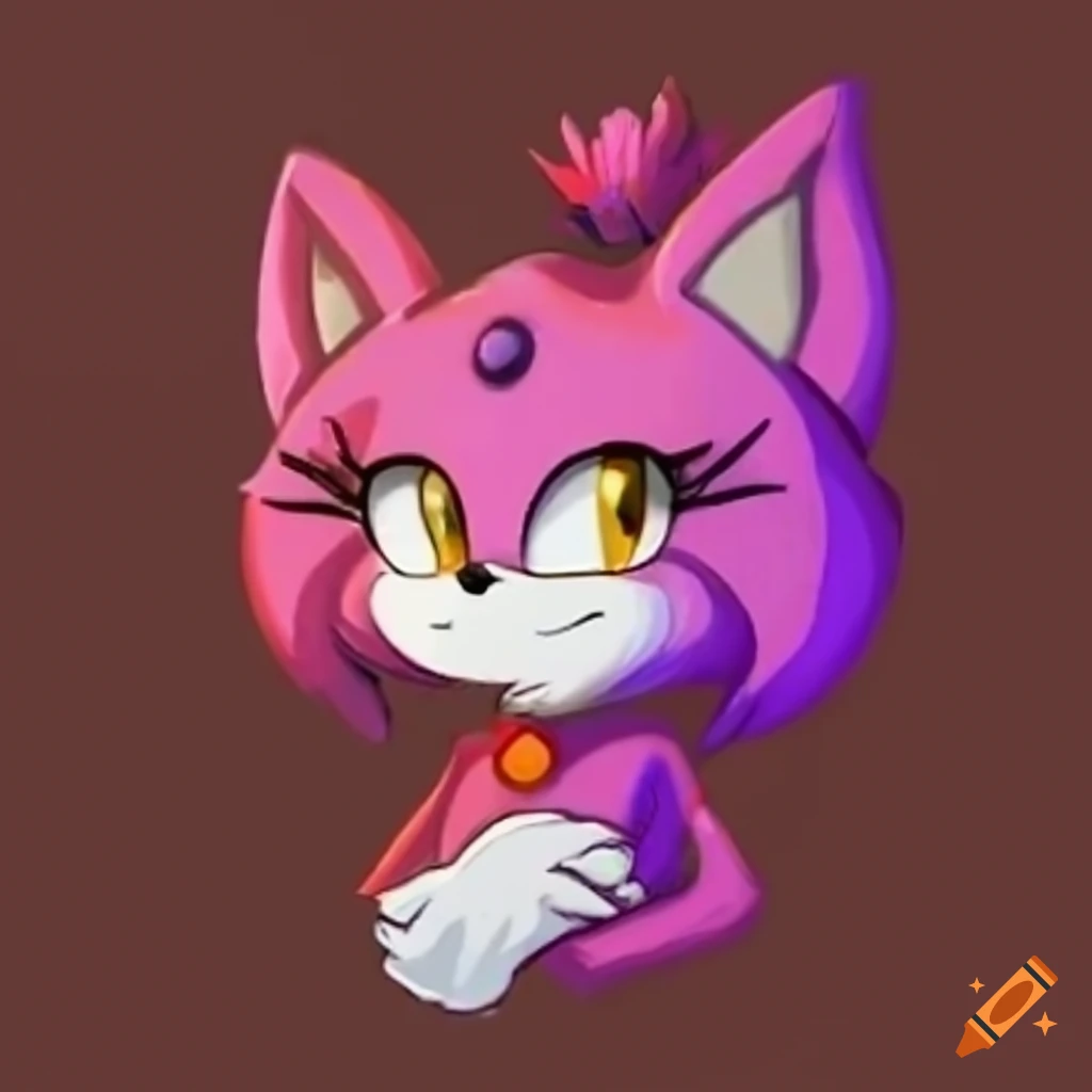 Fanart of Blaze the cat in a cute and kawaii style