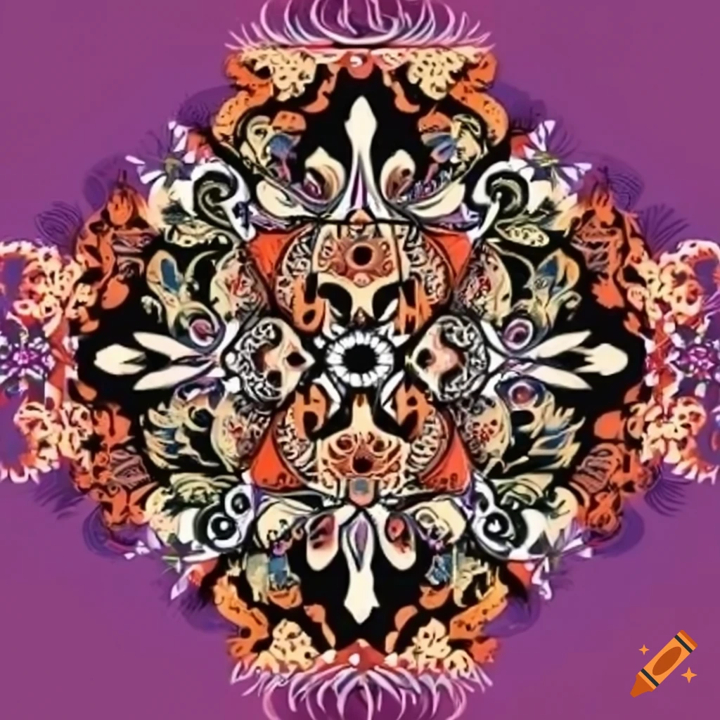 Ukrainian traditional ornaments with geometric patterns and floral motifs