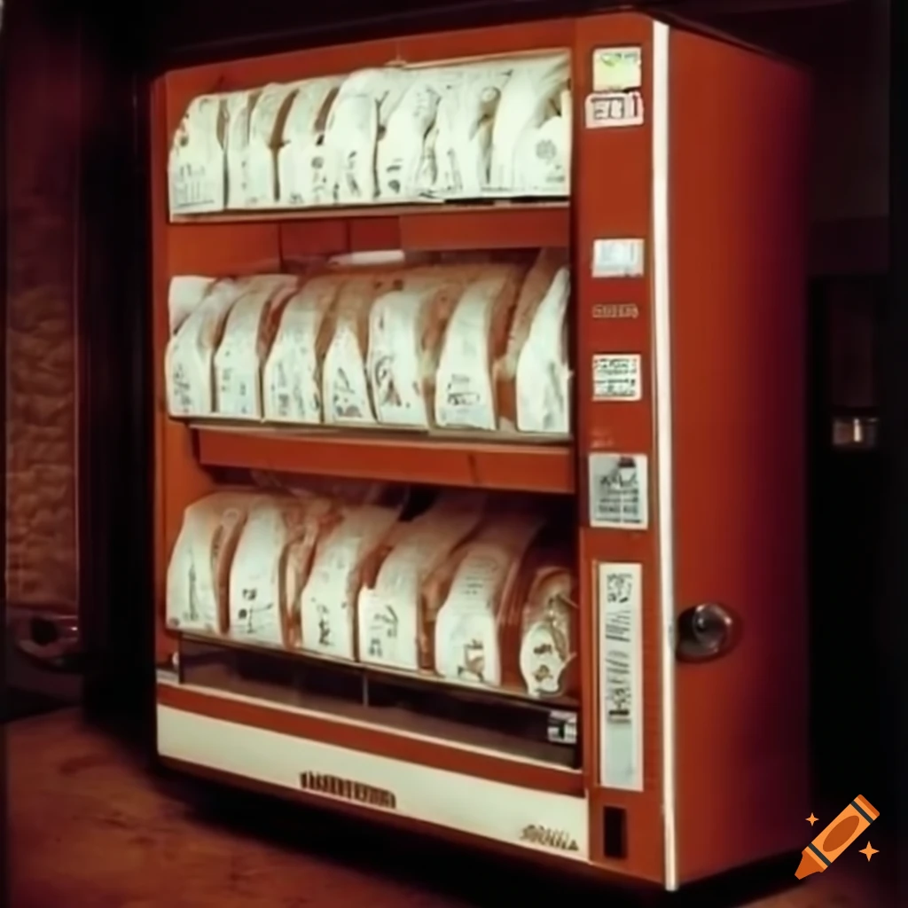 Vintage vending machines in 70s london on Craiyon