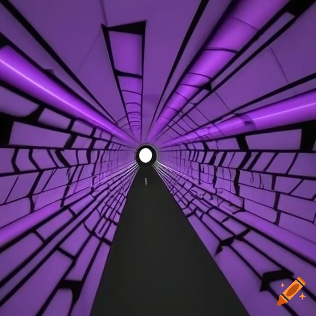 Violet and black 3D tunnel