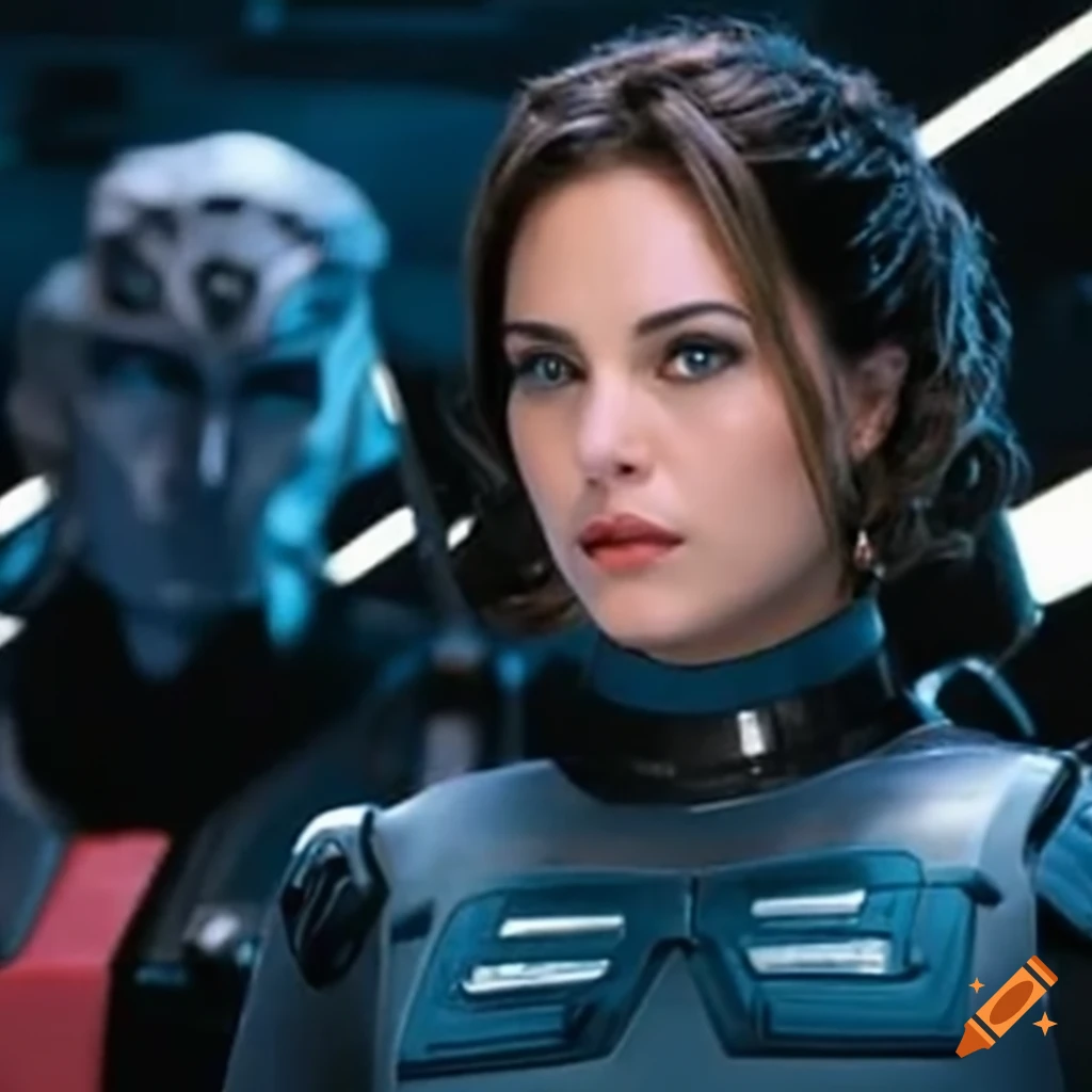 Female heroine in a scifi movie scene on Craiyon