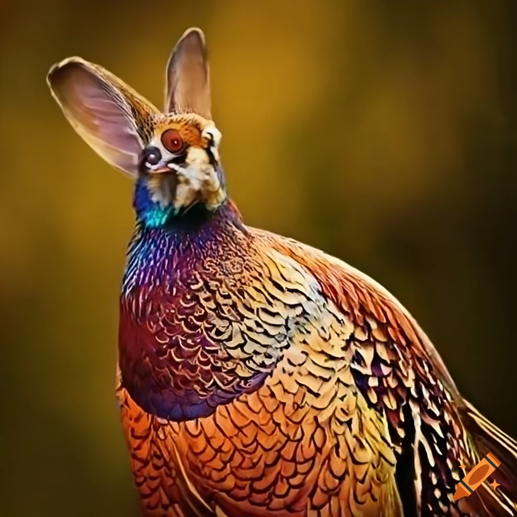 Pheasant and rabbit in a natural setting on Craiyon