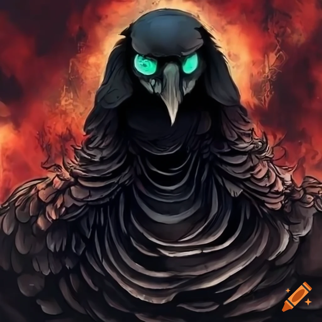 Dark and mysterious raven on Craiyon
