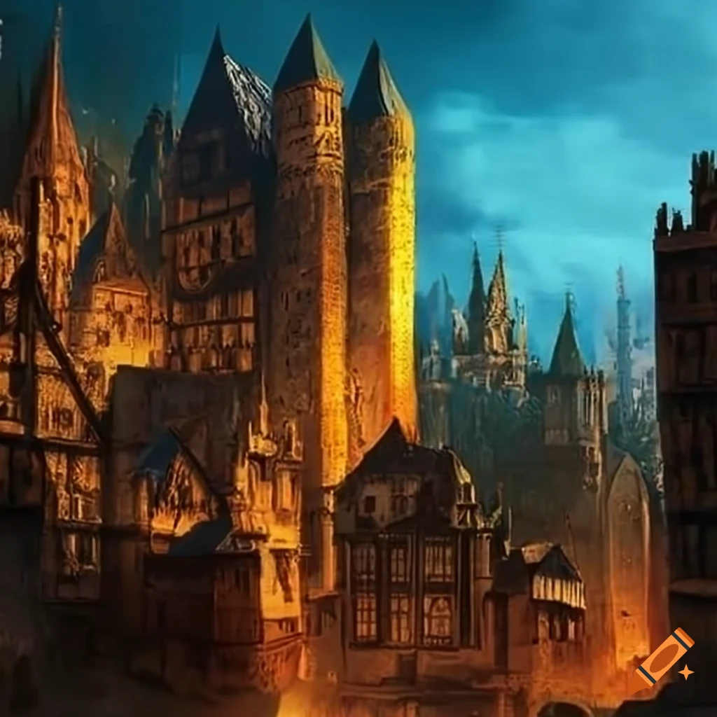 Medieval city of millions on Craiyon