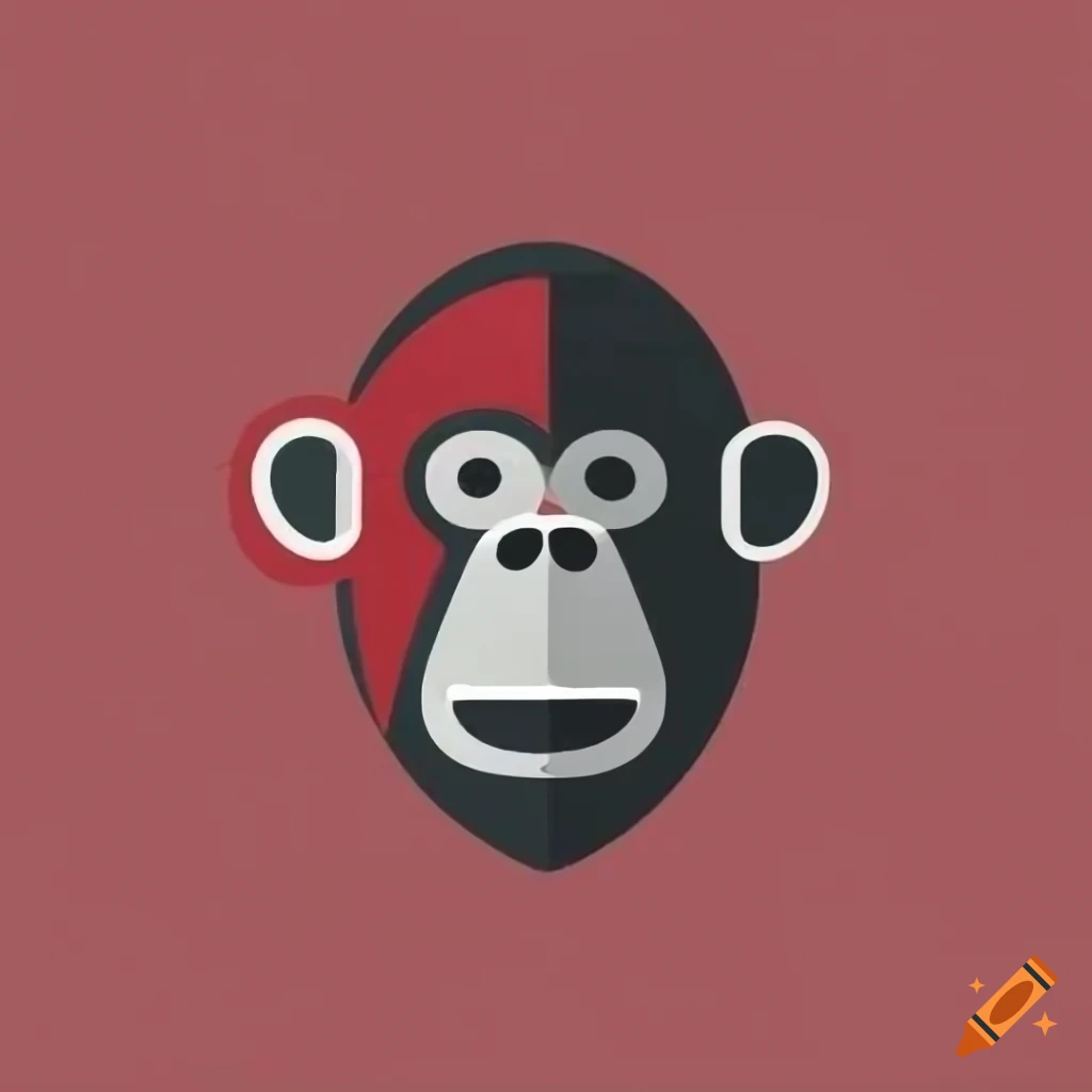 Minimalistic red ape logo on Craiyon