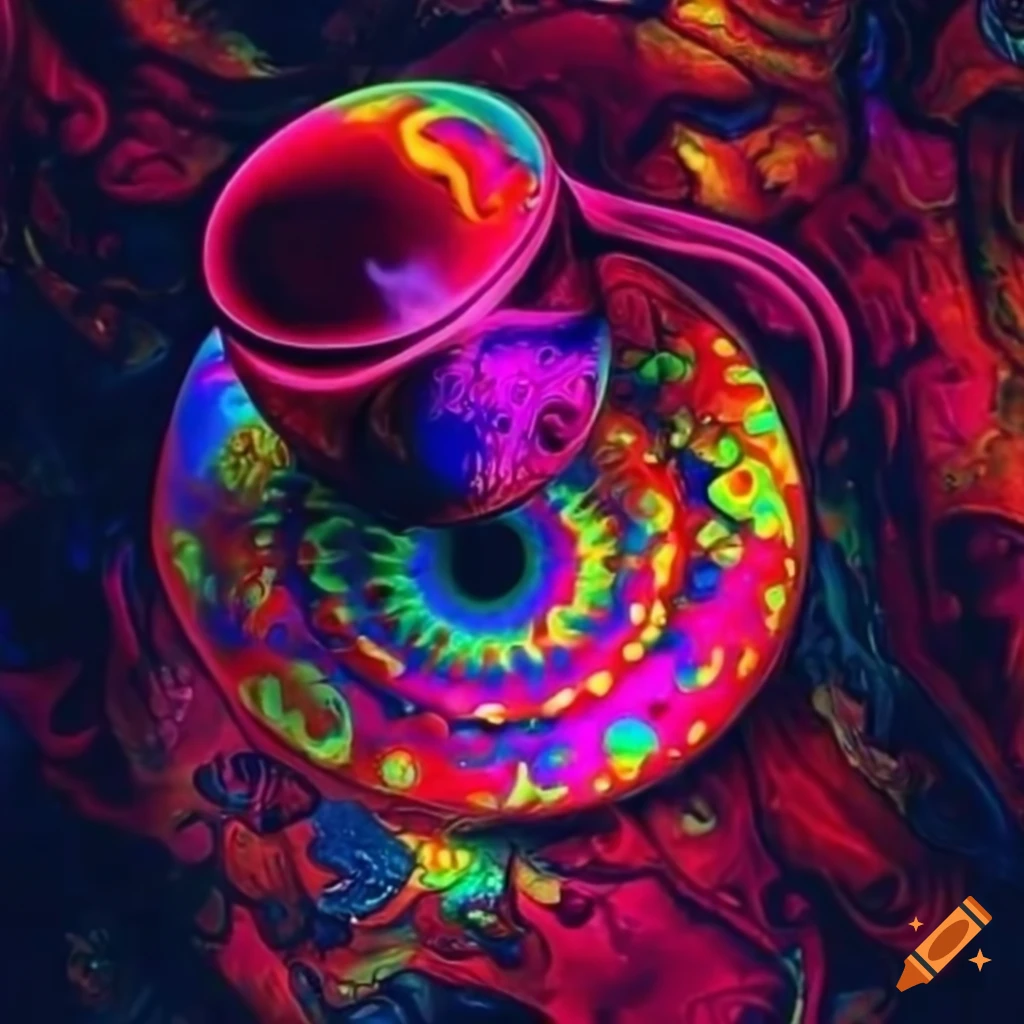 Colorful and surreal coffee art on Craiyon