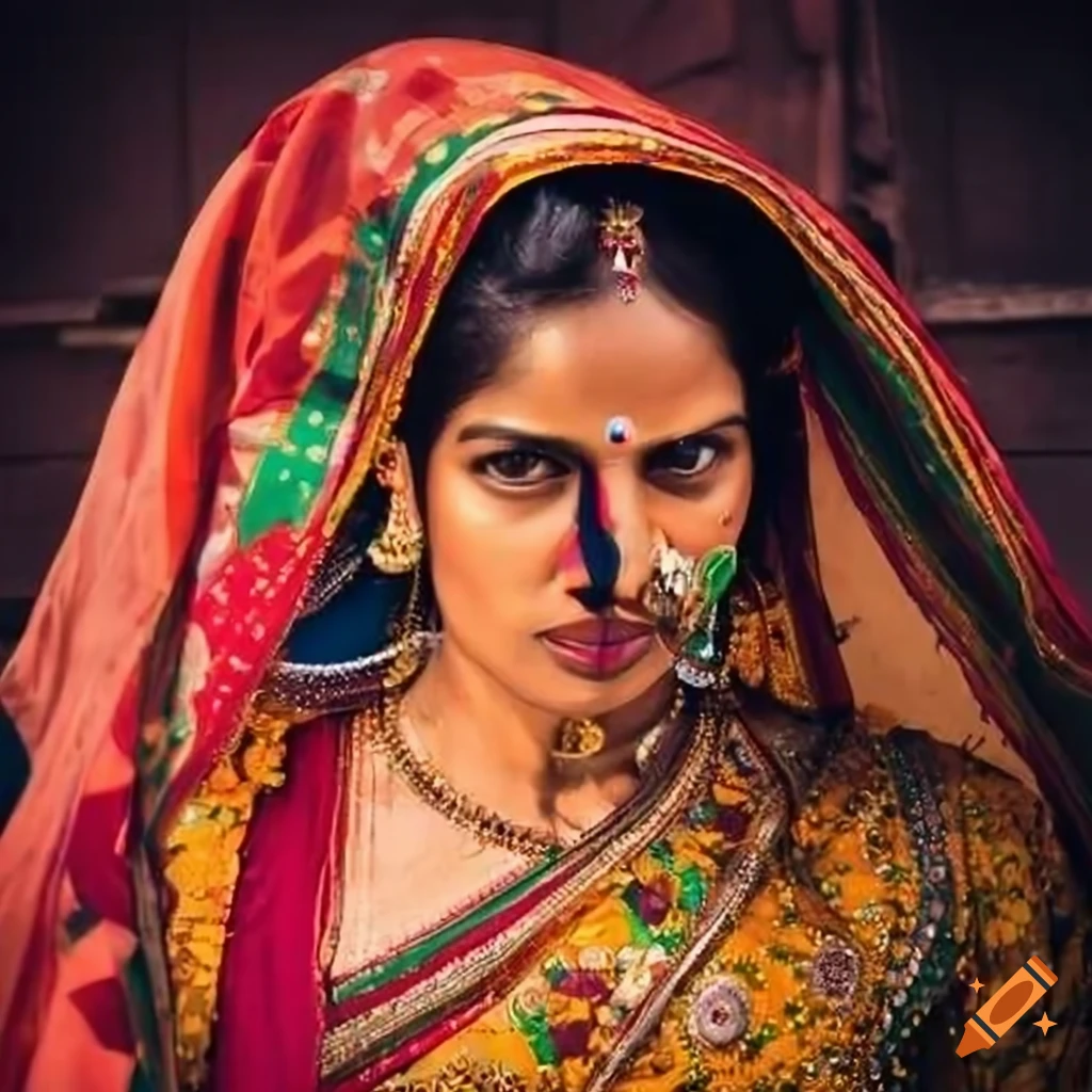 AI generated Rajasthani woman wearing traditional dress and headdress  35651028 Stock Photo at Vecteezy