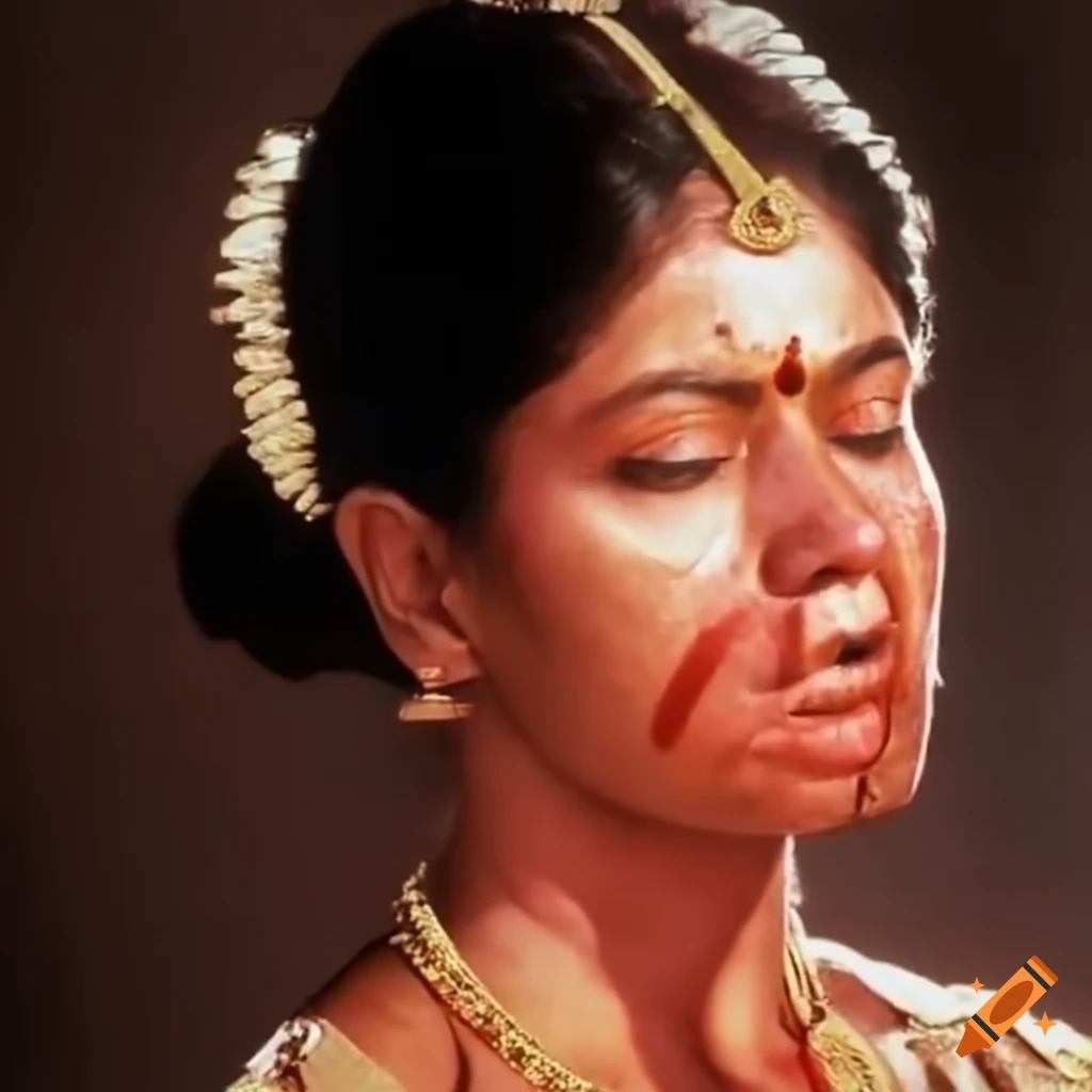70s movie scene of a bruised south indian woman martial arts fighter