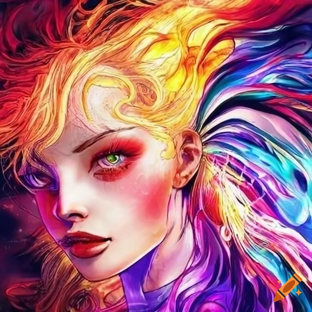 Exploding swirls of color representing inspiration and ideas on Craiyon