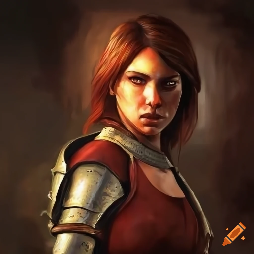 Claire redfield in iron armor in the elder scrolls oblivion painting by ...