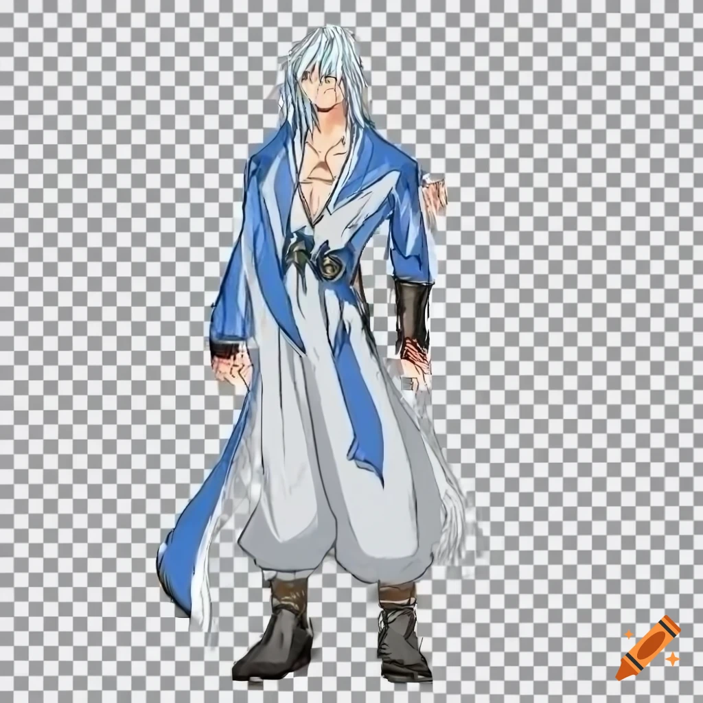 Final fantasy style male elf with long white hair and unique clothing ...