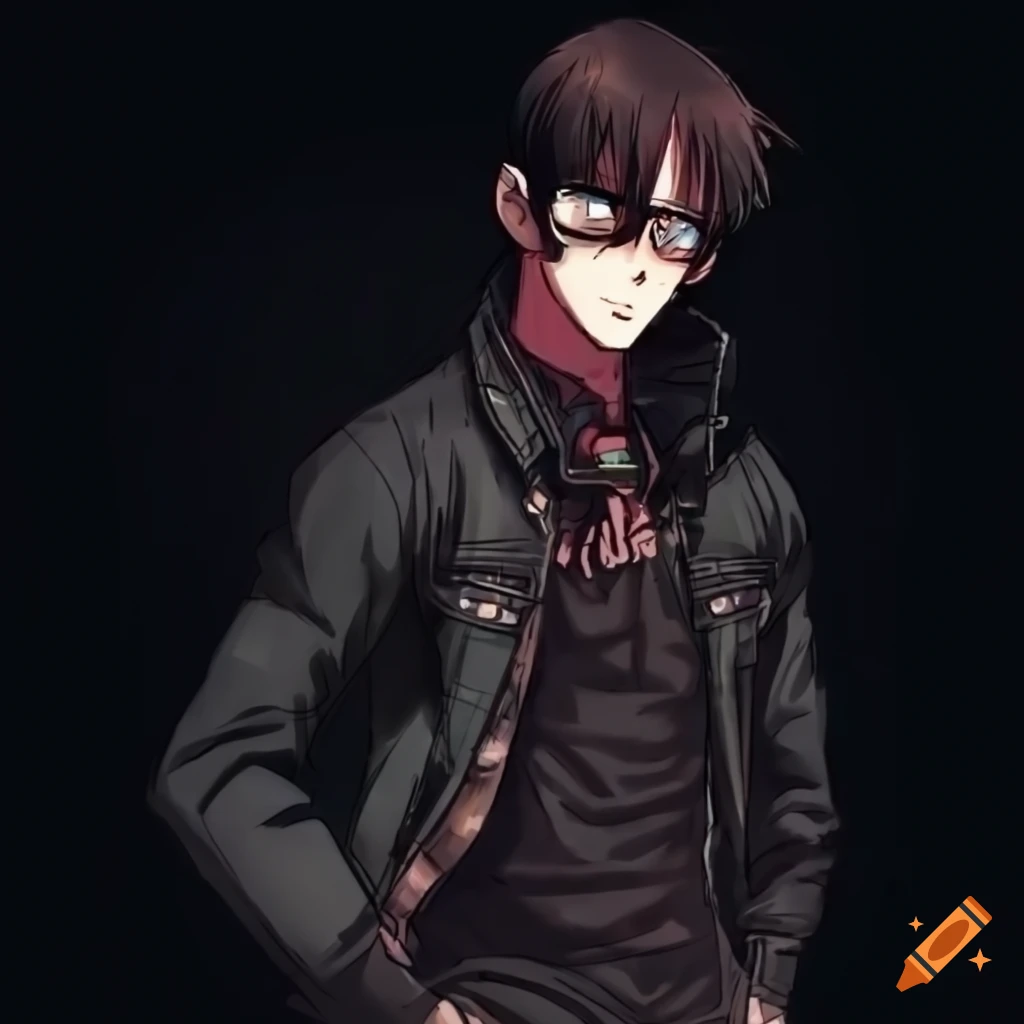 Tall guy with dark brown hair, blue eyes, and glasses standing in new