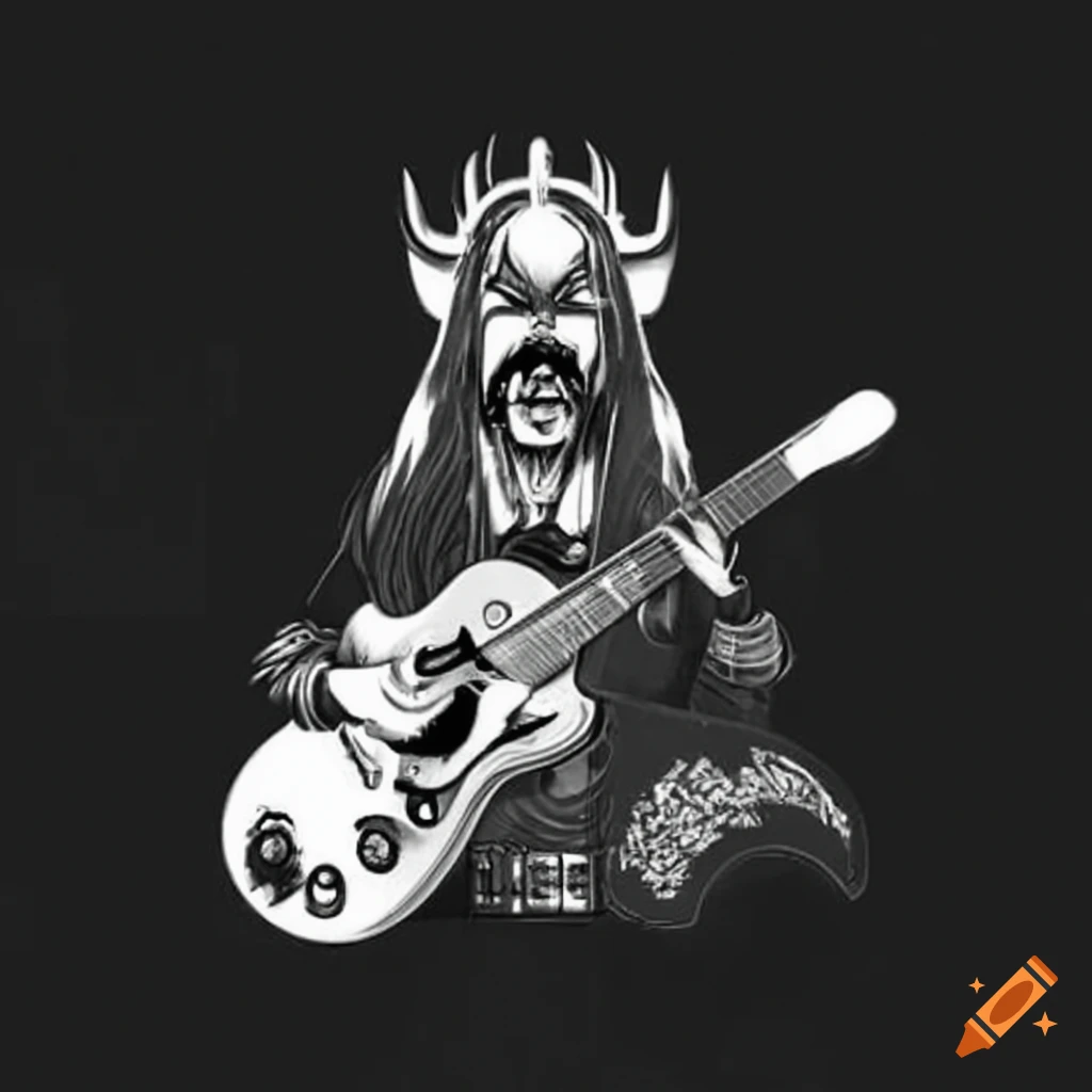 Viking playing Gibson Les Paul guitar