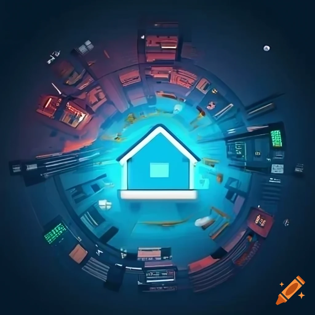 Home automation dashboard landing page background on Craiyon