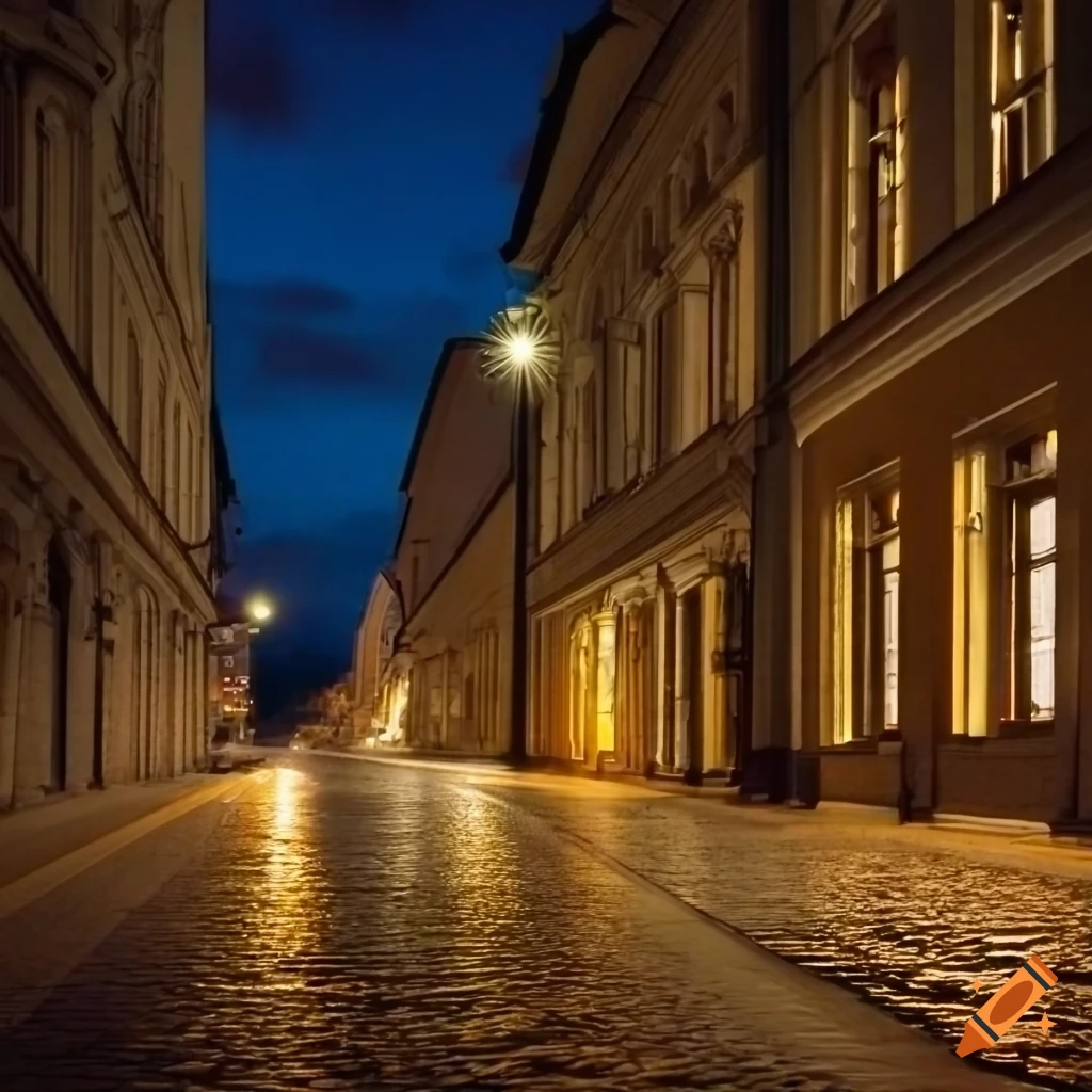 Evening view of Vilnius cityscape
