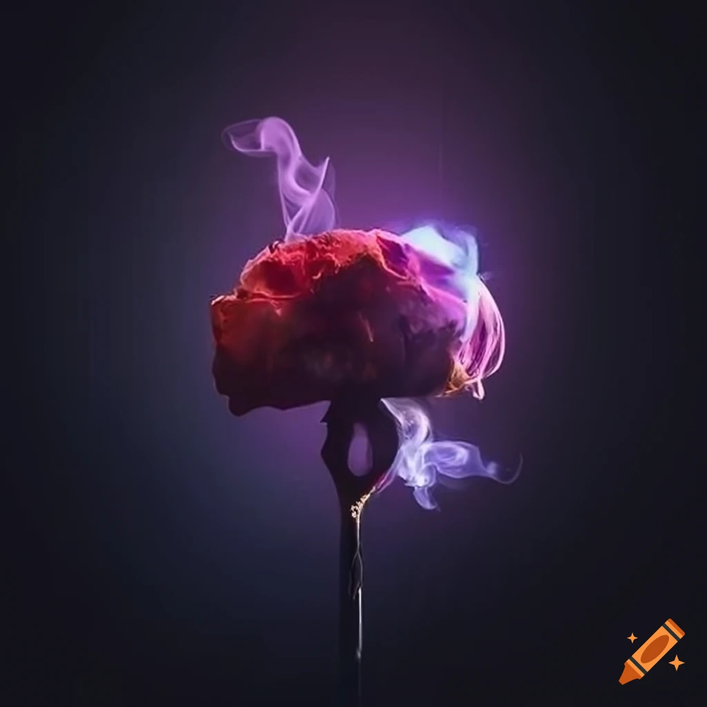 Wilted flower surrounded by smoke, symbolizing the harm of smoking