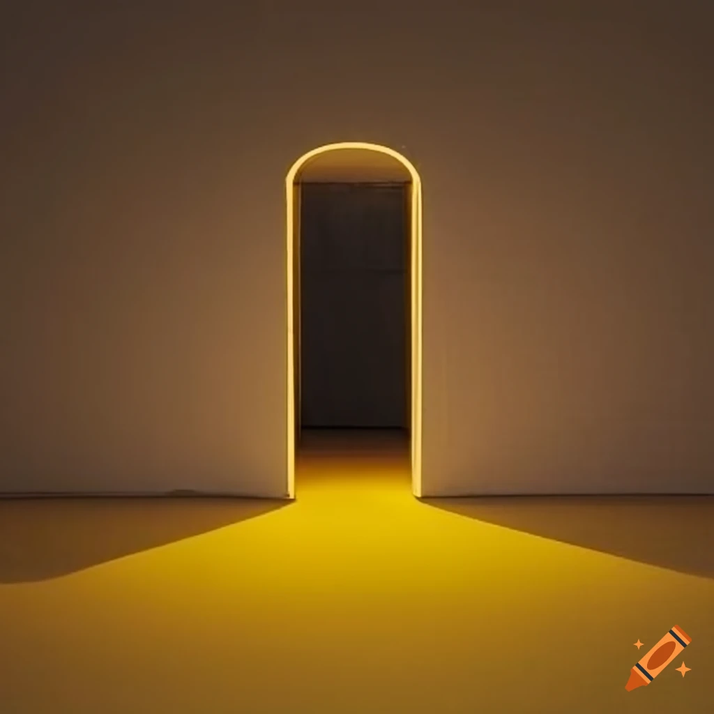 Empty classic yellow backroom with no furniture, windows, or doors on Craiyon