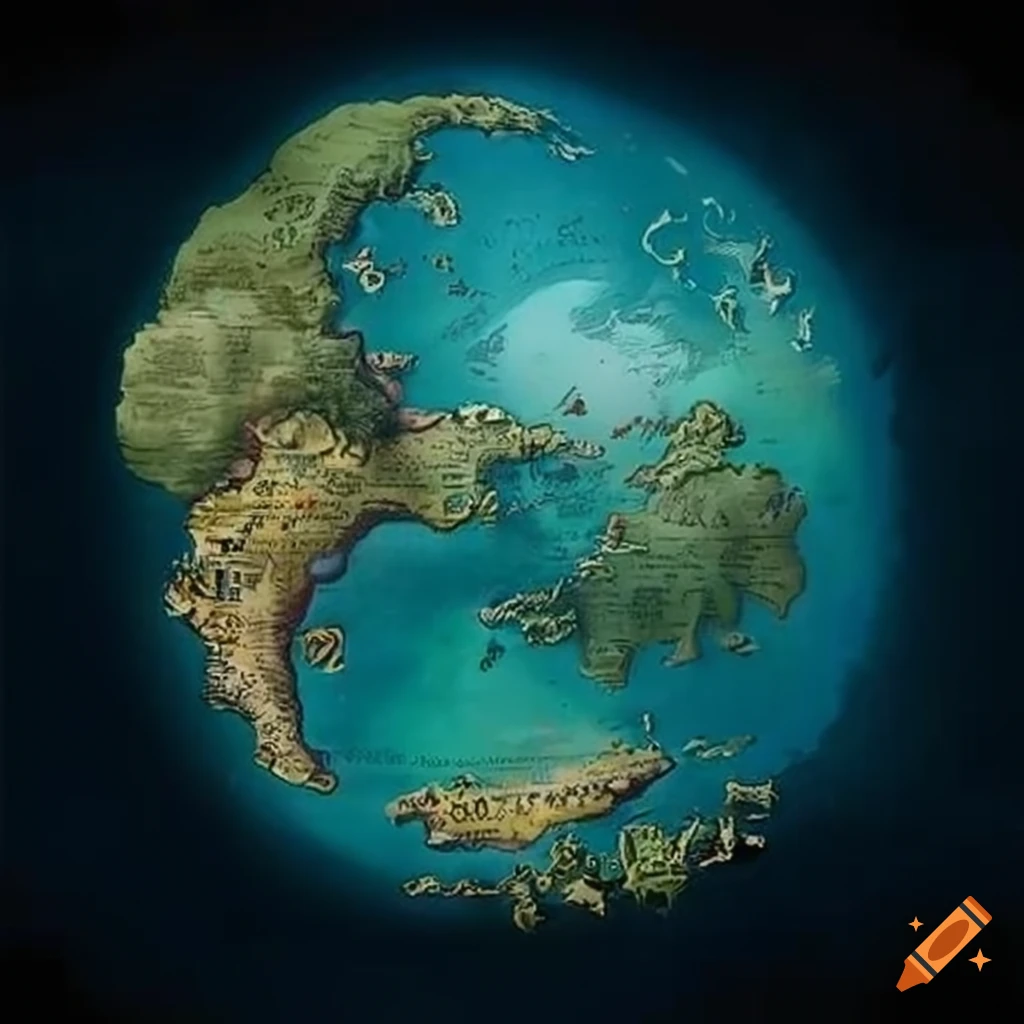 Map of an invented fantasy world