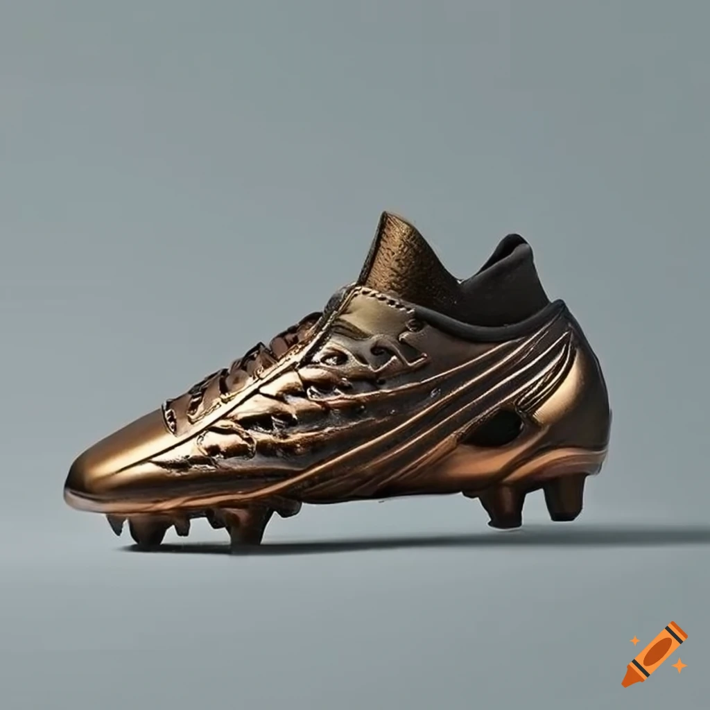 Bronze plated soccer shoe