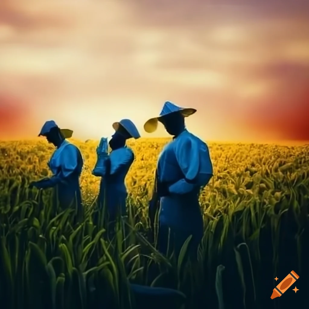 Employees working in the agricultural industry on Craiyon