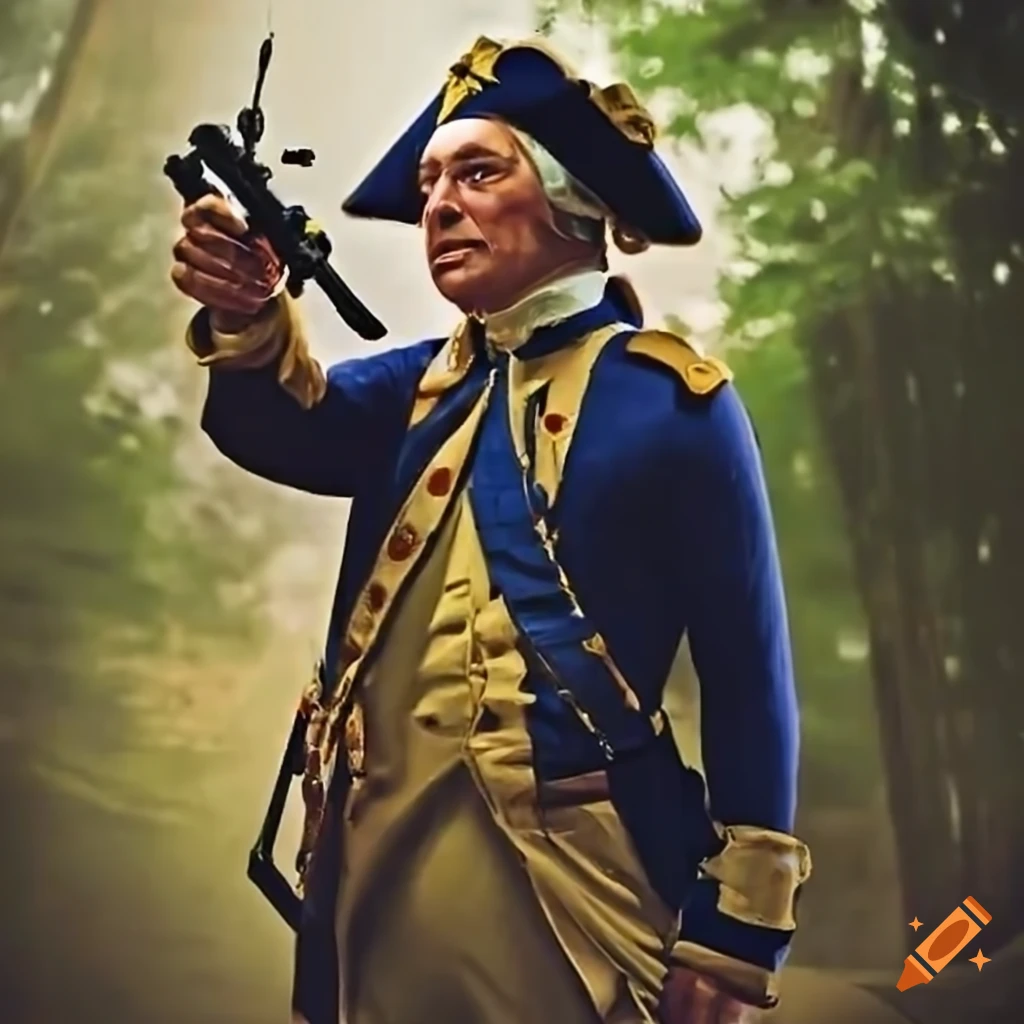 George Washington playing paintball