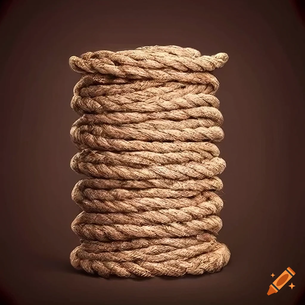 Neatly arranged 100m bundle of 18mm manila ropes showcasing natural