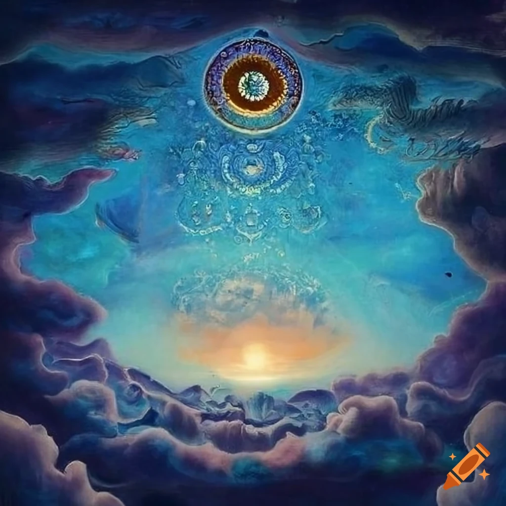 Symbolic allseeing eye in the sky inspired by thomas woodruff on Craiyon