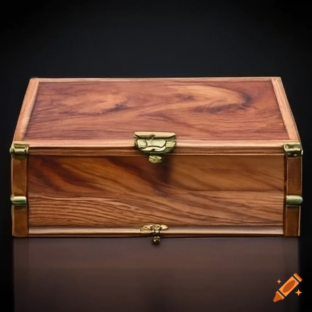 Sandalwood box with brass buckle clasp
