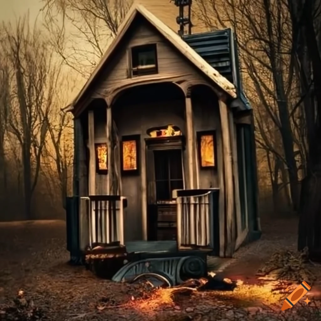 Gothic tiny house on wheels on Craiyon