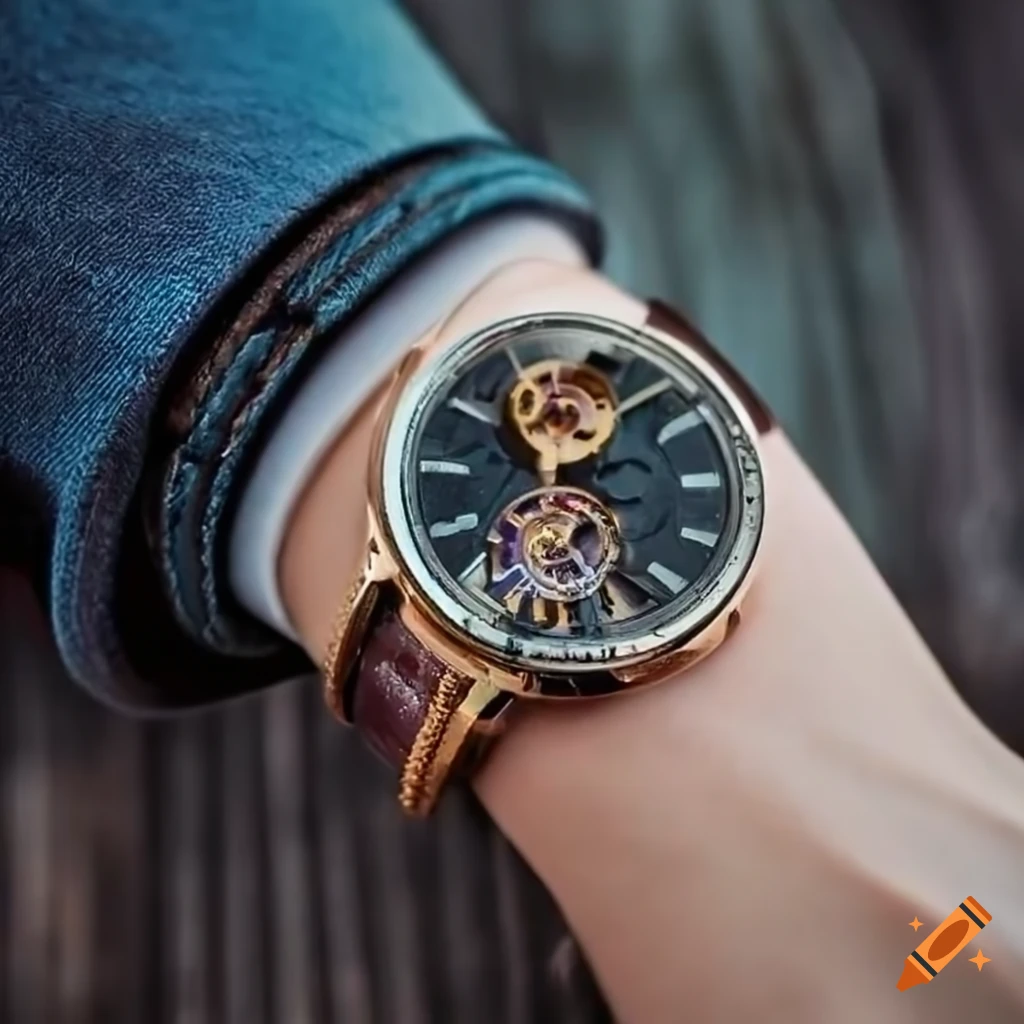 Mechanical watch on arm on Craiyon