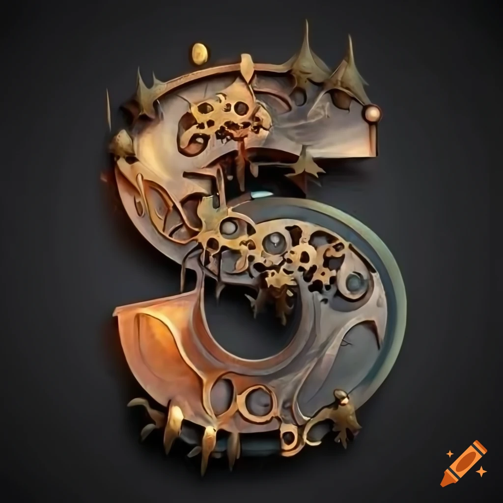 Biomorphic steampunk letter 