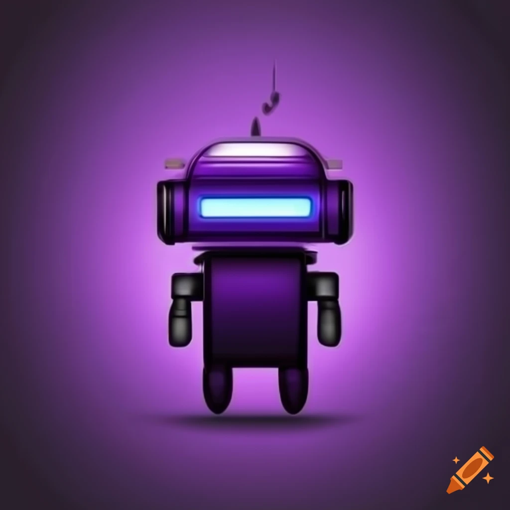 Bot logo for car radio with dark purple color on craiyon
