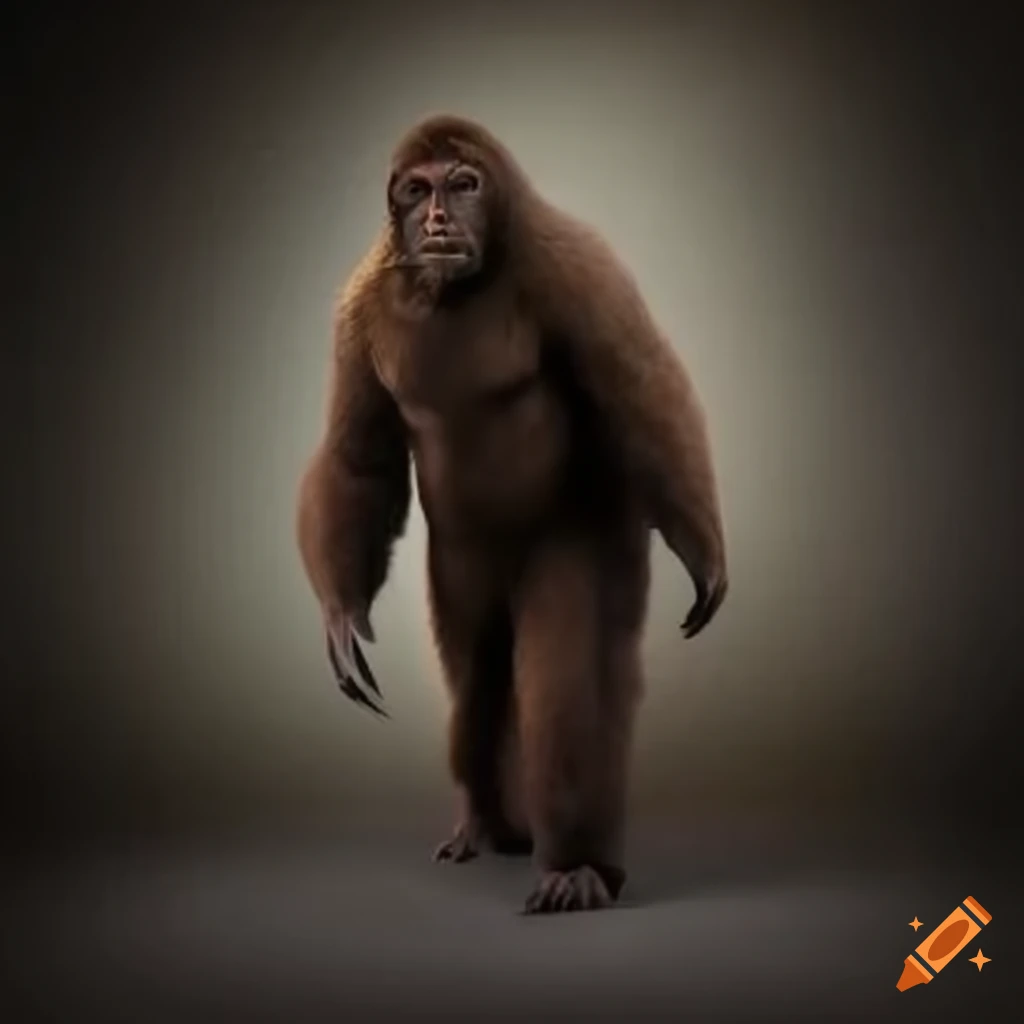 Realistic sasquatch walking