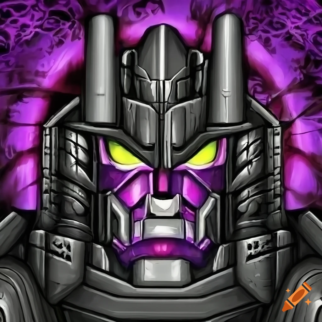Galvatron optical illusion art with dark demented vibe