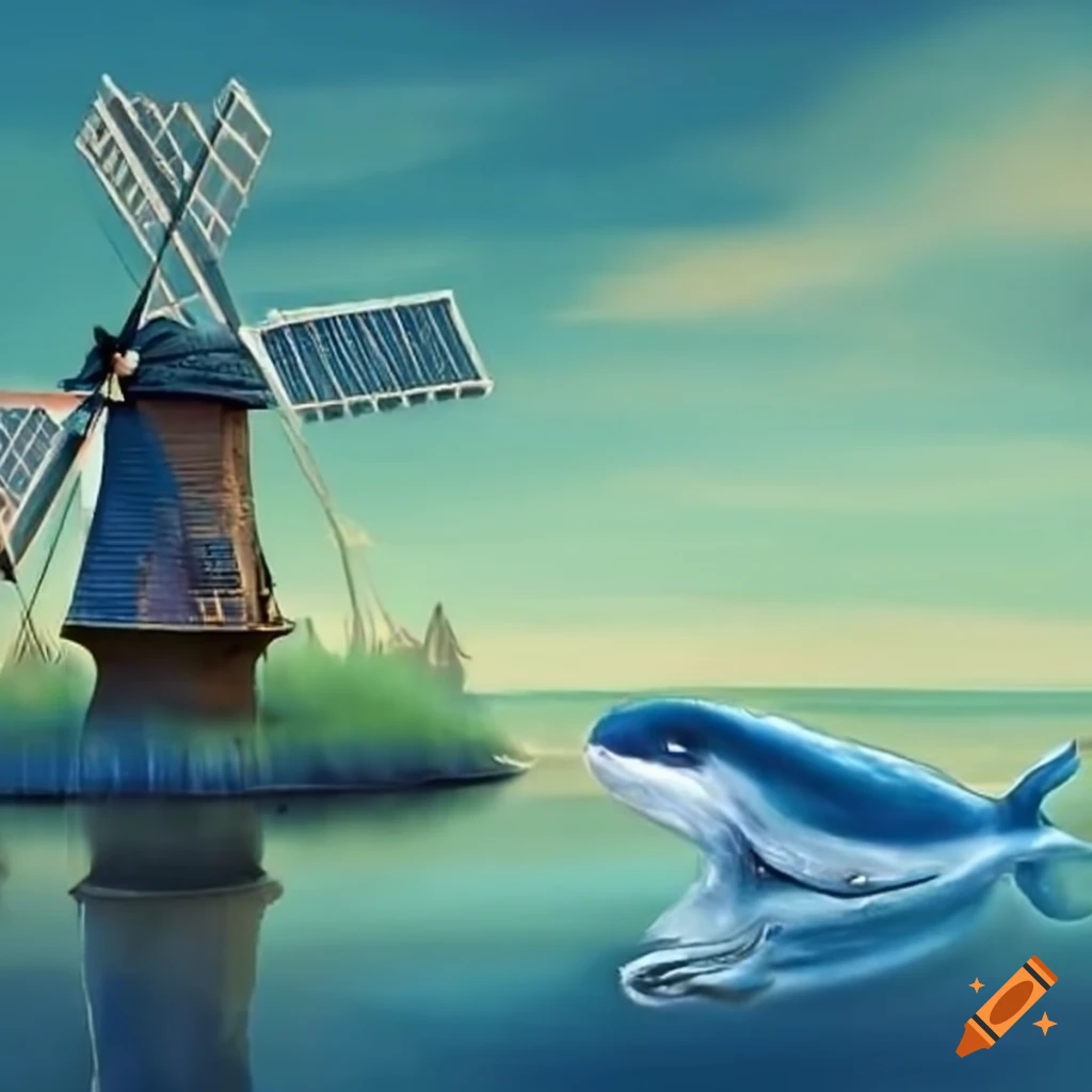 Whale and a windmill