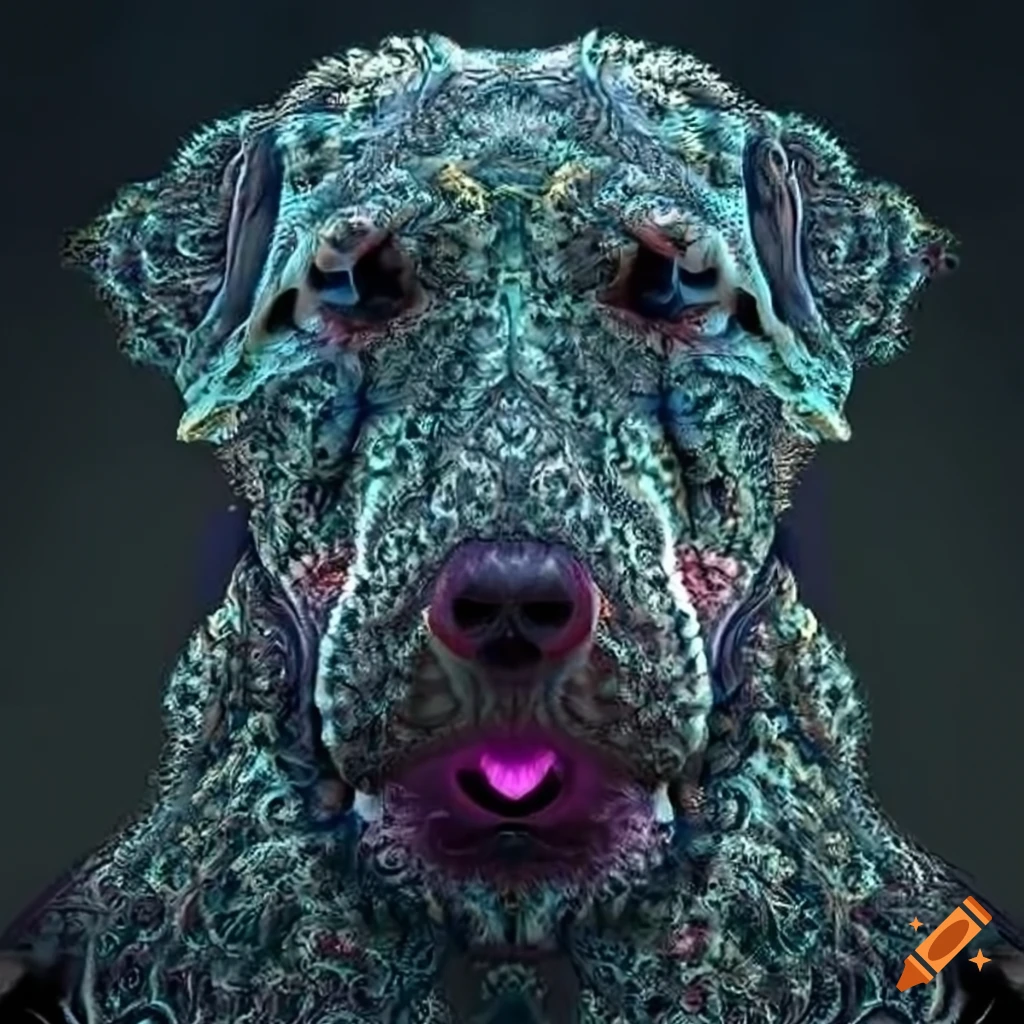 Fractal art with dog patterns