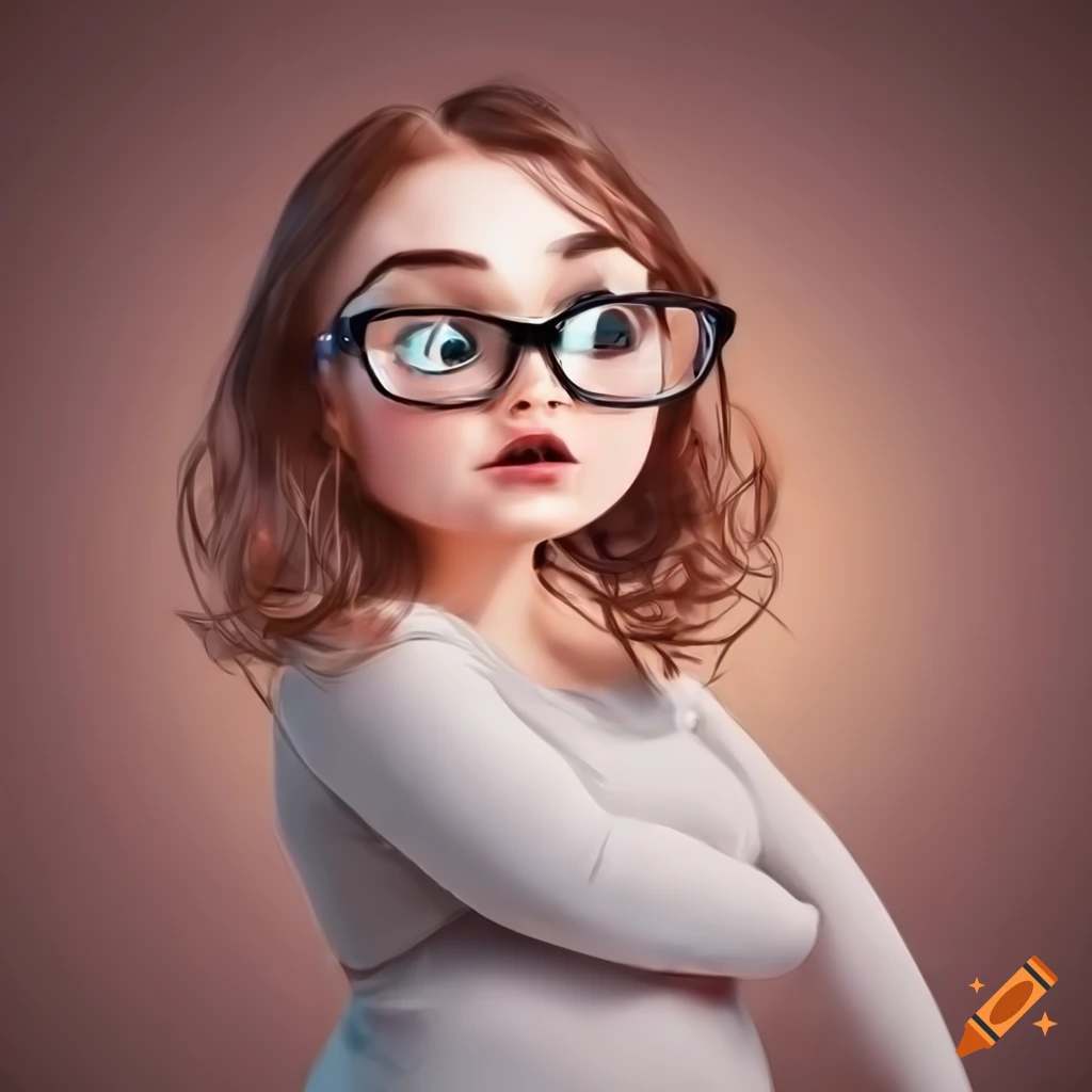 Young woman with glasses and brown hair