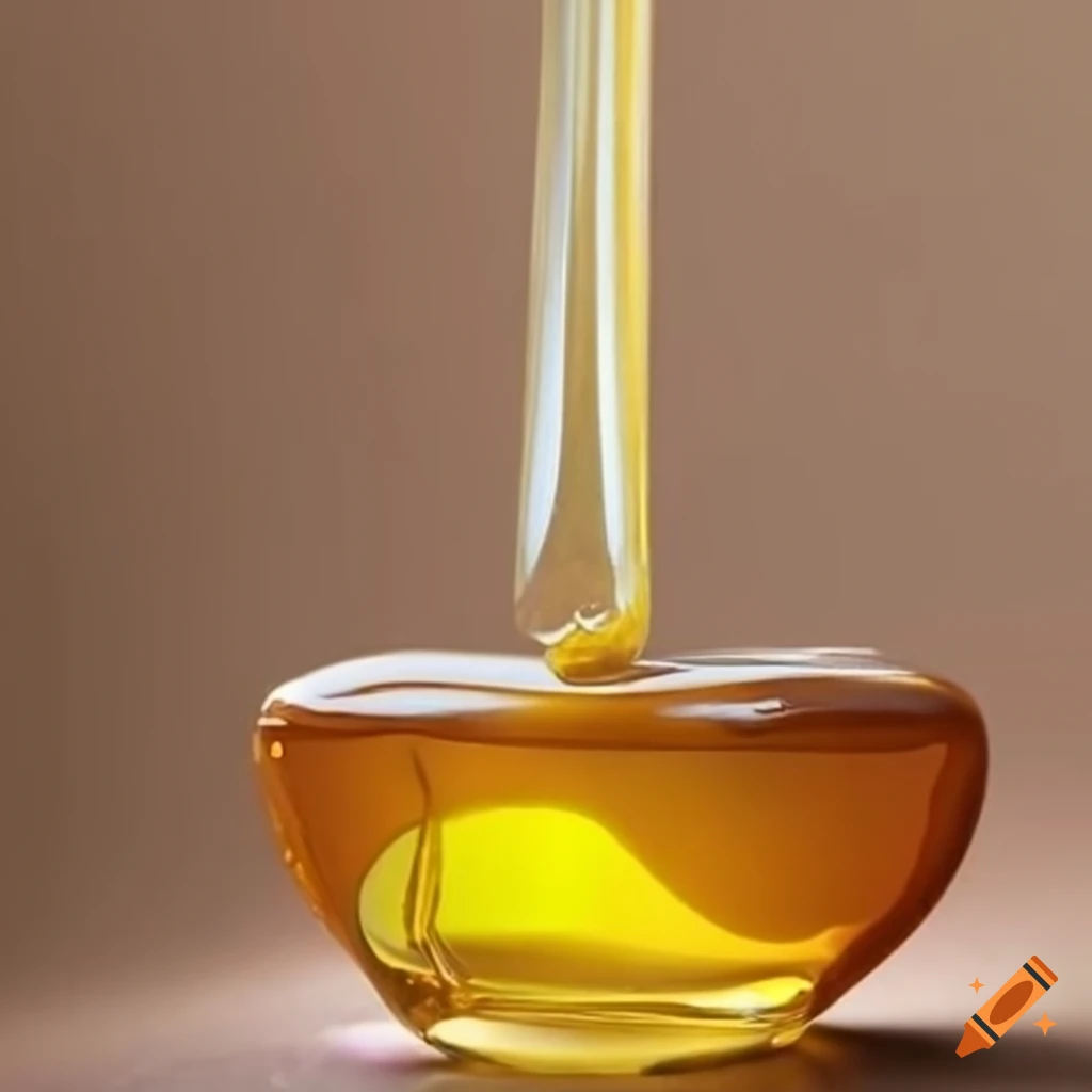 Golden honey oil dripping on Craiyon