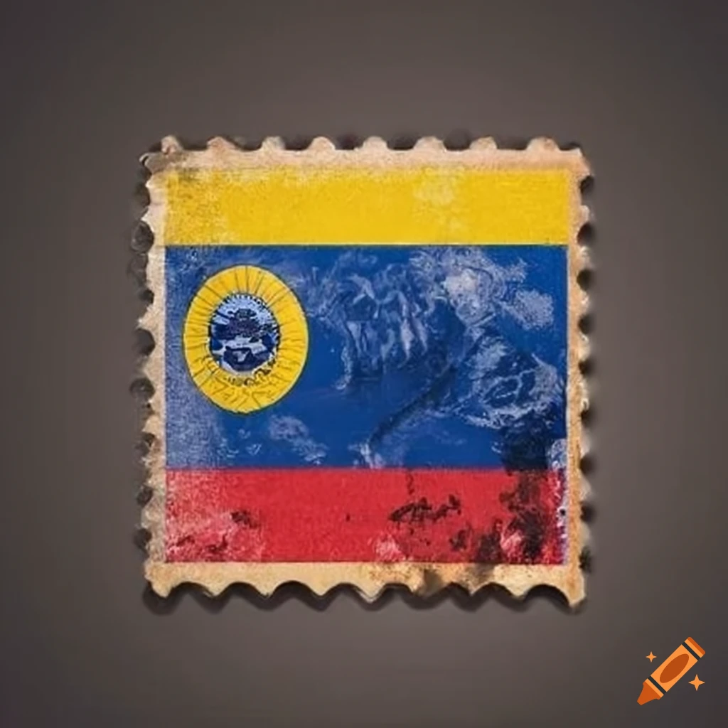Colombian flag stamp